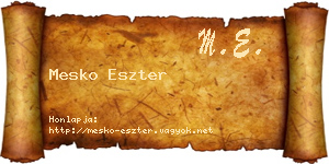Mesko Eszter névjegykártya